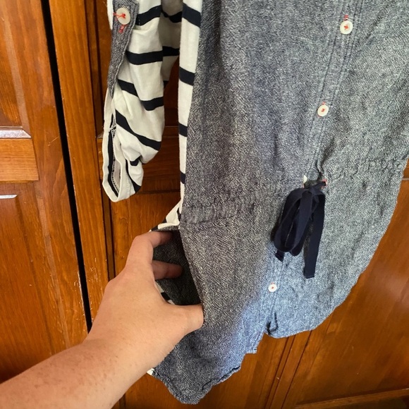 Anthropologie Postmark Striped Chambray Belted Shirt Dress Size Large - Picture 5 of 7